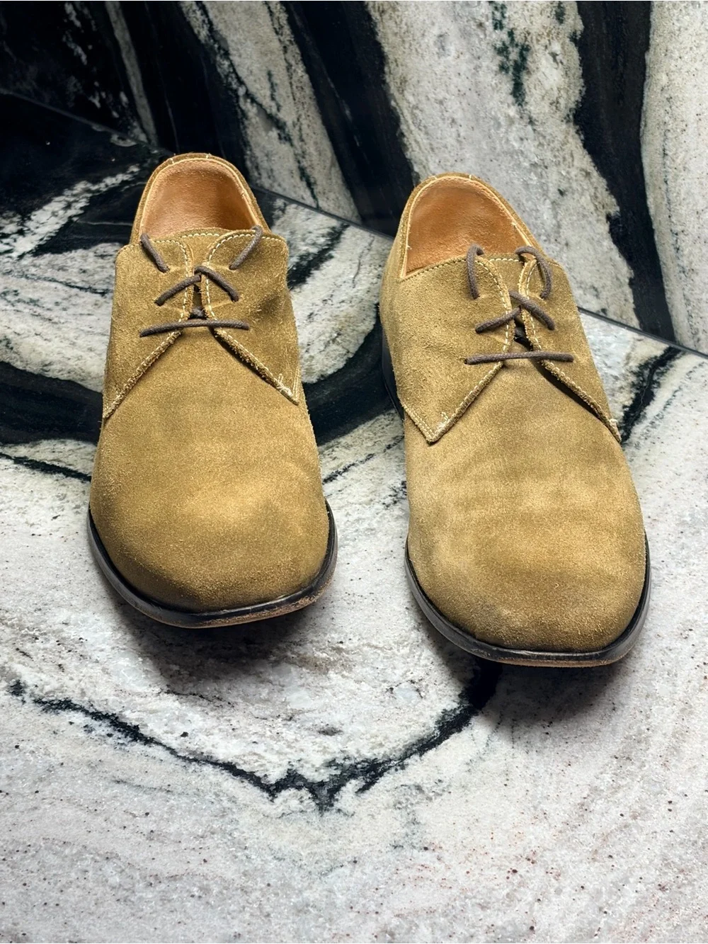 Saks Fifth Avenue Made in Italy Olive Green Suede Derby Shoes Men’s US 9.5
